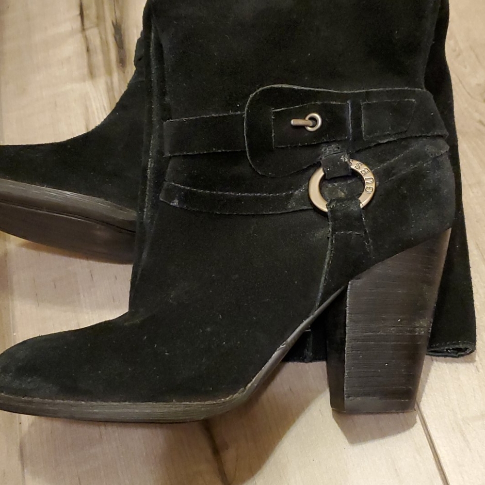 Black suede boots